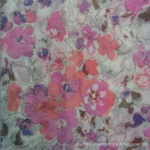 Crepe printed chiffon fabric, 75 x 75D yarn